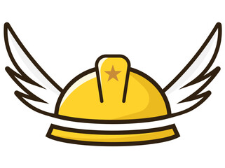 Yellow helmet with wings and star