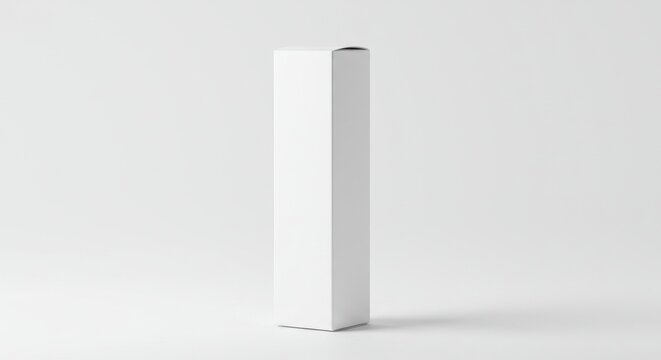 Tall and Slim Plain White Cardboard Pasta Box Mockup