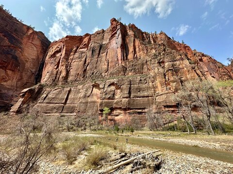 Valley through the mountains, Springdale, Zion National Park, Utah, USA