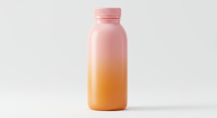 Gradient Orange to Pink Plastic Juice Bottle