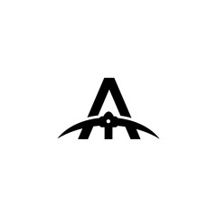 letter a initial miner tools monogram logo