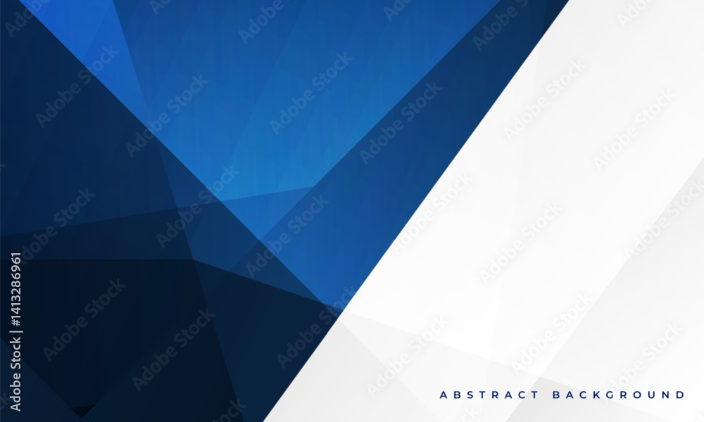 Poster blue and white modern abstract background banner with geometric shapes. vector illustration