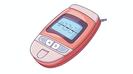 Precise Medical Glucometer Vector Illustration: Healthcare, Diabetes, Blood Sugar Monitoring Device,