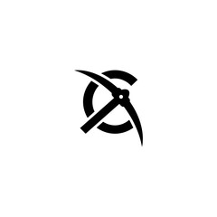 letter c initial miner tools monogram logo