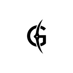 letter g initial miner tools monogram logo