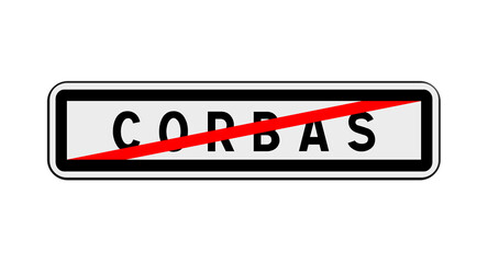 Panneau de sortie de Corbas, Rhône, Auvergne-Rhône-Alpes