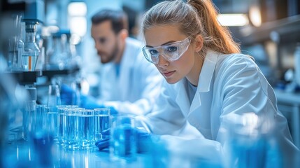 Focused Scientist in a Laboratory Setting