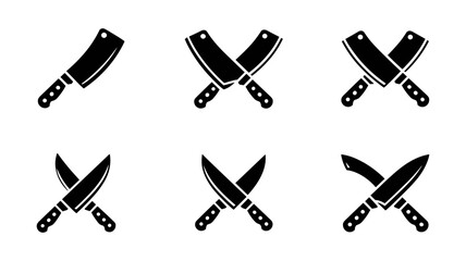 Knives Collection: A collection of sleek, black knives with wooden handles, artfully arranged in diverse compositions. Capturing the precision and practicality of culinary tools, with various angles.