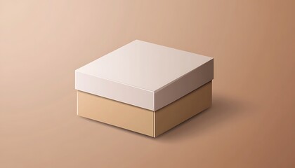Opened and closed brown cardboard box on gray background. 3d rendering