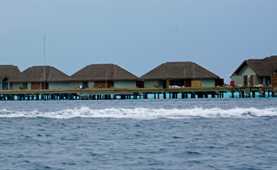 water villas on a exotic maldives island