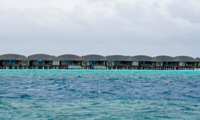 water villas on a exotic maldives island