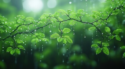 Serene Rain: A Tranquil Moment in Nature's Embrace