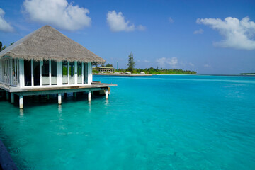 water villas on a exotic maldives island