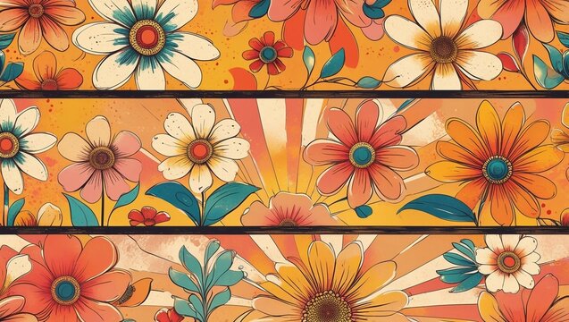 A vibrant sunburst horizontal background set, bursting with warm, golden hues, gradating from soft peaches to bright oranges, evoking a sense of optimism and energy.