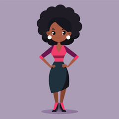 Confident Black Businesswoman in Stylish Office Attire