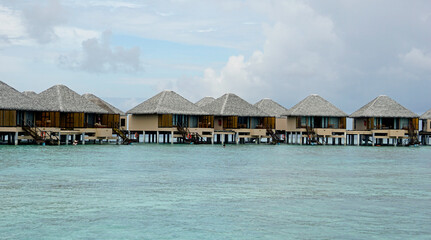 water villas on a exotic maldives island