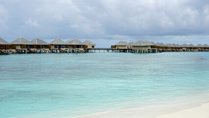 water villas on a exotic maldives island