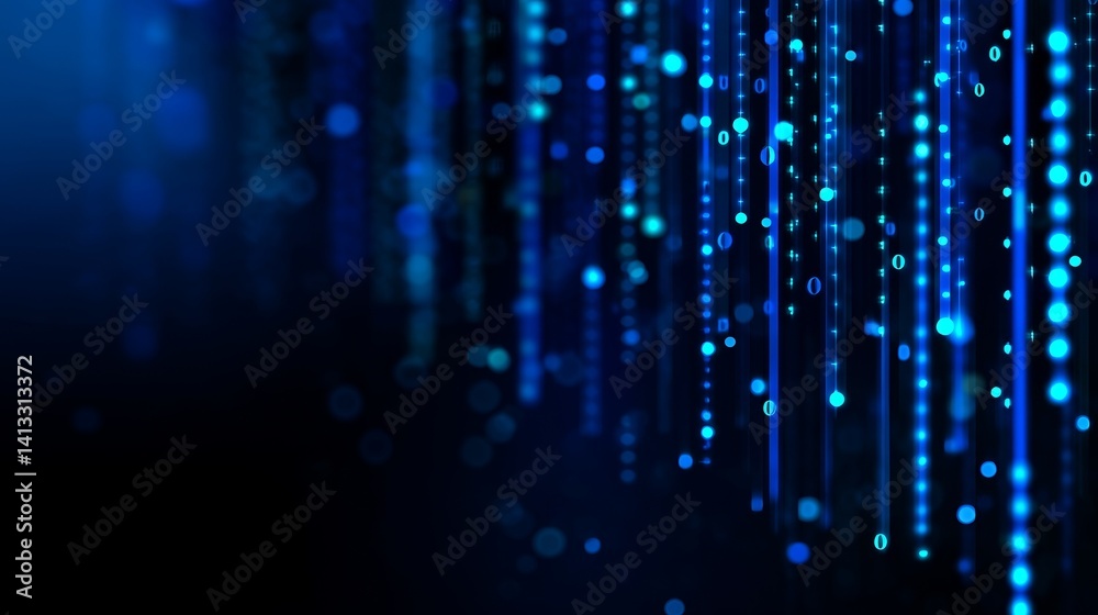 Aufkleber Digital data network connections and particles form a concept of cyberspace