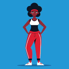 Confident Black Woman in Fitness Attire Ready to Workout