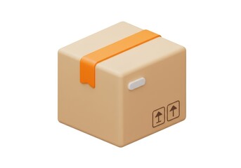 Isolated package delivery box for shipping and distribution isolated on white background