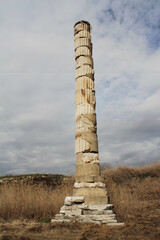 A broken Roman column in Turkey.