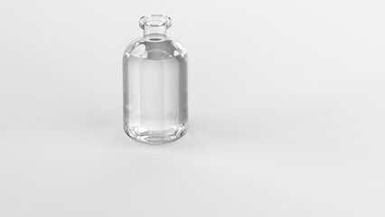 Transparent Glass Bottle with Water