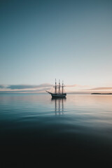 Pirate ship, epic shot, sailing on the seas, 1700s