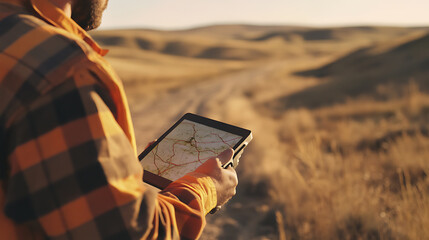 Natural gas pipeline surveyor mapping underground infrastructure. Featuring accuracy and technology