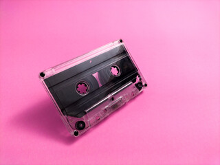 Obraz premium old audio cassette on pink