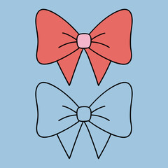 Decorative bow collection gift element colorful celebration bowtie elegant ribbon decoration