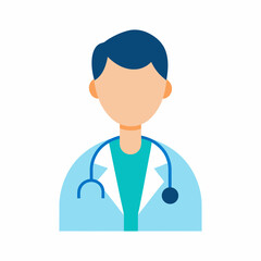 Professional male doctor illustration with stethoscope for medical healthcare services