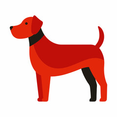 Geometric red dog vector illustration of a short haired pet
