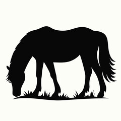 Grazing Horse Silhouette