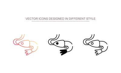 Shrimp icon design with white background stock illustration