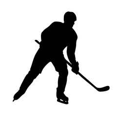 hockey player isolated on white background