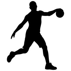 one basketball player isolated on white background