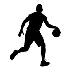 one basketball player isolated on white background