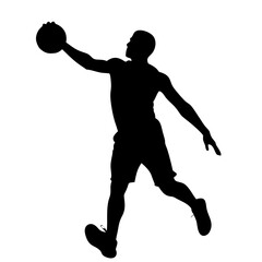 one basketball player isolated on white background