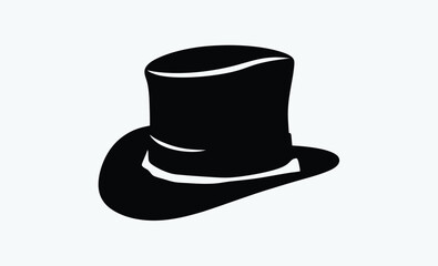 Top hat silhouette, Party hat vector, Celebration icon, National decoration illustration