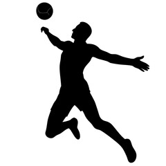 Volley ball player isolated on white background