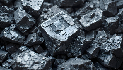 Lithium texture concept featuring raw metallic lithium ore with rugged, reflective surfaces.