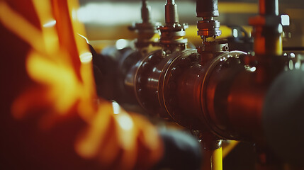 Offshore drilling technician overseeing equipment performance during extraction. Featuring equipment oversight