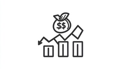 Financial loss graph showing declining profits