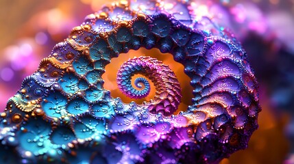 Obraz premium Intricate, colorful spiral design with ornate texture