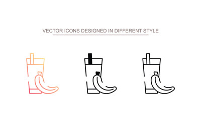 Banana Shake icon design with white background stock illustration