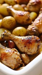 Roasted Chicken Drumsticks with Potatoes, Delicious Herb Roasted Dinner