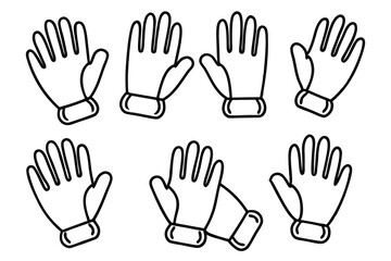 Hand Safety Glove Types Vector Set