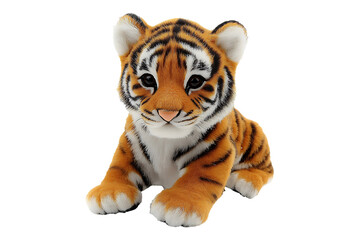 Obraz premium Tiger Toy is on Transparent Background, PNG Image.