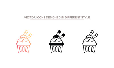 Ice Cream Cup icon design with white background stock illustration