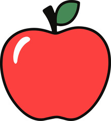 A vibrant cartoon apple illustration.